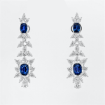 3.54ct x 2.05ct Sapphire and Diamond Earrings