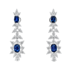 3.54ct x 2.05ct Sapphire and Diamond Earrings