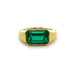3.89ct Zambian Emerald-Cut Emerald Ring