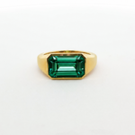 3.89ct Zambian Emerald-Cut Emerald Ring