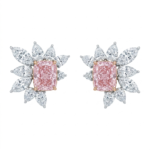 2ct Each Light Pink Cushion Cut Earrings