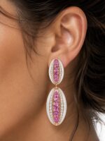7.24ct Pink Sapphire Diamond Earrings - Image 3