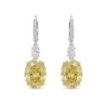 5.5ct & 5.02ct Fancy Light Yellow Earrings