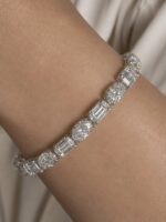 17.25ct Oval and Emerald Diamond Bracelet - Image 2