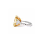 14.58ct Fancy Yellow Elongated Cushion Ring - Image 2