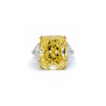 14.58ct Fancy Yellow Elongated Cushion Ring