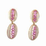 7.24ct Pink Sapphire, 6.69ct Pearls and 3.40ct White Diamonds Double Oval Drop Earrings