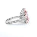 7.78ct Fancy Pink Pear 3 Stones Ring - Image 2