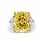 14.58ct Fancy Yellow Elongated Cushion Ring
