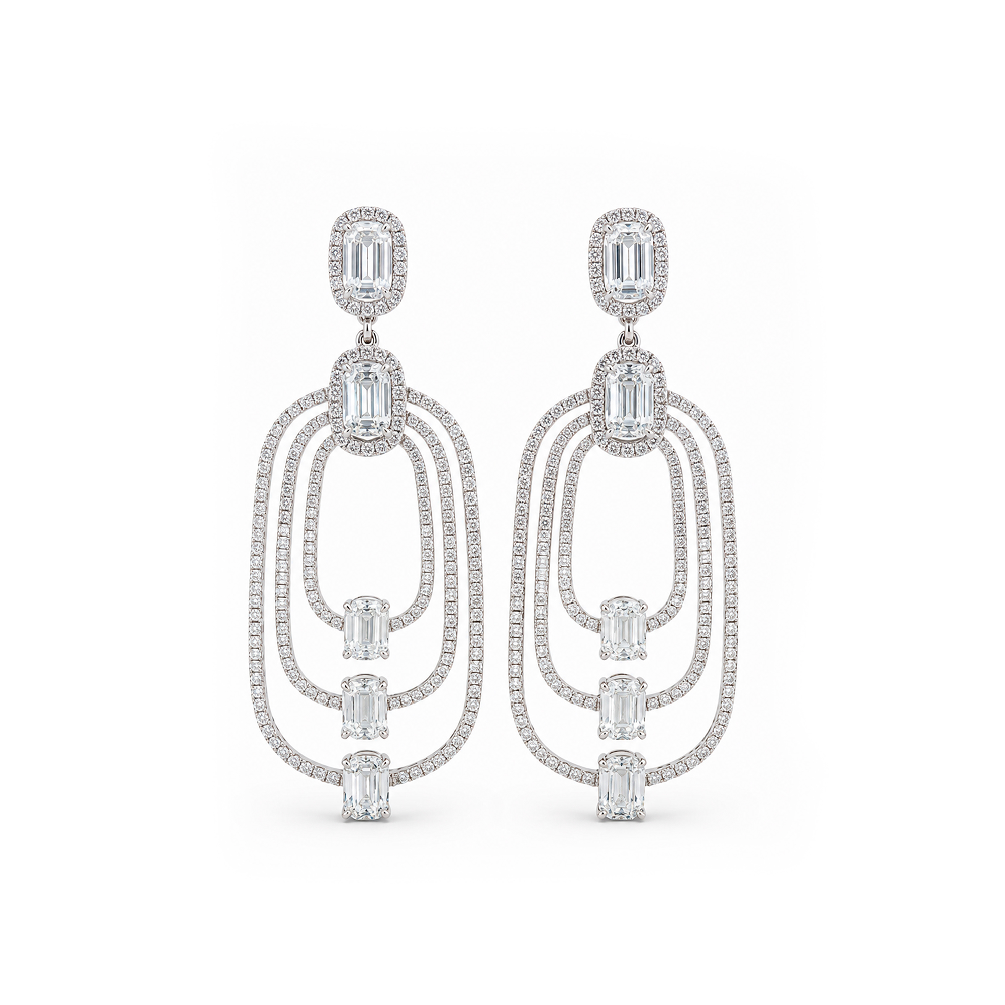 1-24 6.84ct Diamond Chandelier Earrings - Image 1