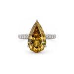 5.02ct Fancy Deep Brownish Yellow Diamond Pave Ring