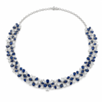 37.07ct Sapphire and White Diamond Necklace
