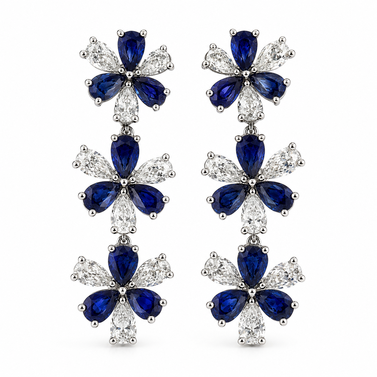 3798DFF8-1DBD-4B5A-A0BC-CB6D4B147320 10.10ct Sapphire and Diamond Earrings - Image 1