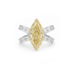 3.51ct Fancy Light Yellow Marquise Diamond Ring