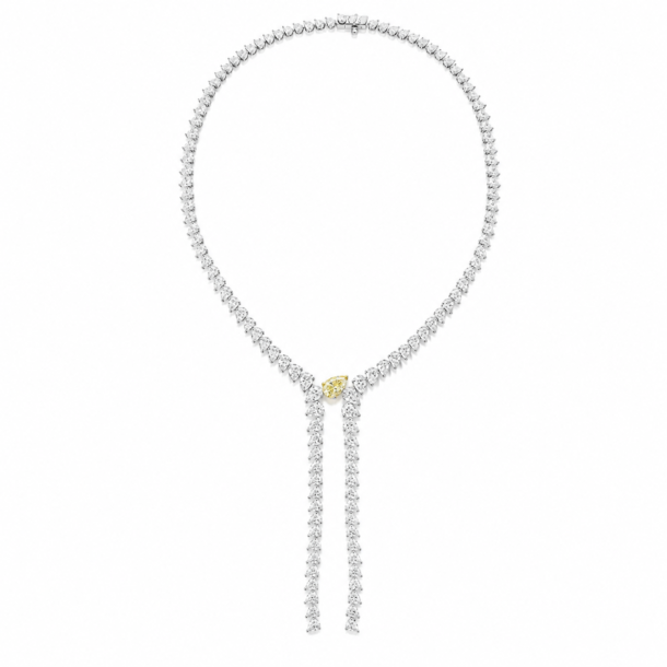 26.25ct White and Yellow Diamonds Necklace