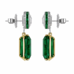35.23ct Emerald and Diamond Earrings - Image 2