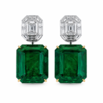 35.23ct Emerald and Diamond Earrings