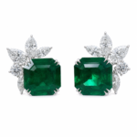 4.61ct & 4.25ct Emerald and Diamond Earrings