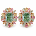 2.02ct and 2.11ct Fancy Light Greenish Yellow Diamond Earrings