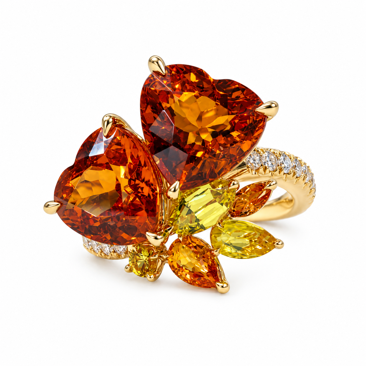 1836E42E-5BF8-449F-B1E7-1B37C7088B3B 6.27ct Fanta Garnet Heart Shape Ring - Image 1