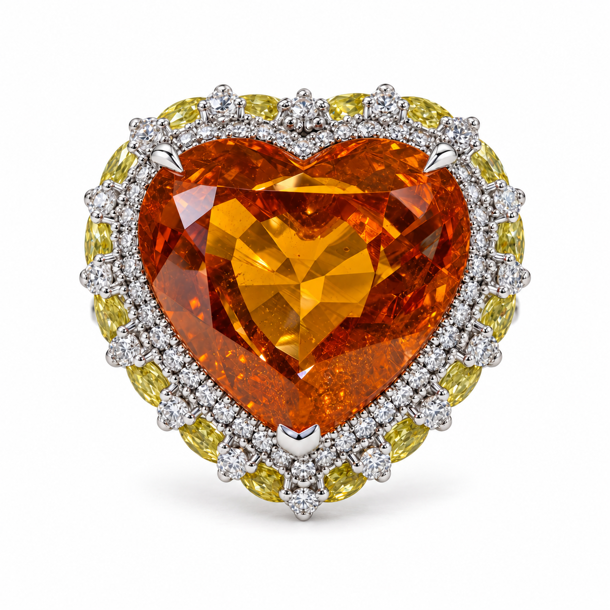 2F4ABDB5-F061-4C72-909E-90517A04A5CB 9.58ct Fanta Garnet Heart Ring - Image 1