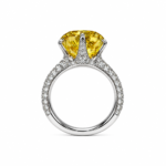 7ct Cushion Cut Fancy Vivid Yellow Ring - Image 4