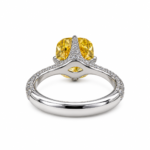 7ct Cushion Cut Fancy Vivid Yellow Ring - Image 3