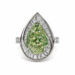 2.17ct Light Green Yellow Diamond Ring