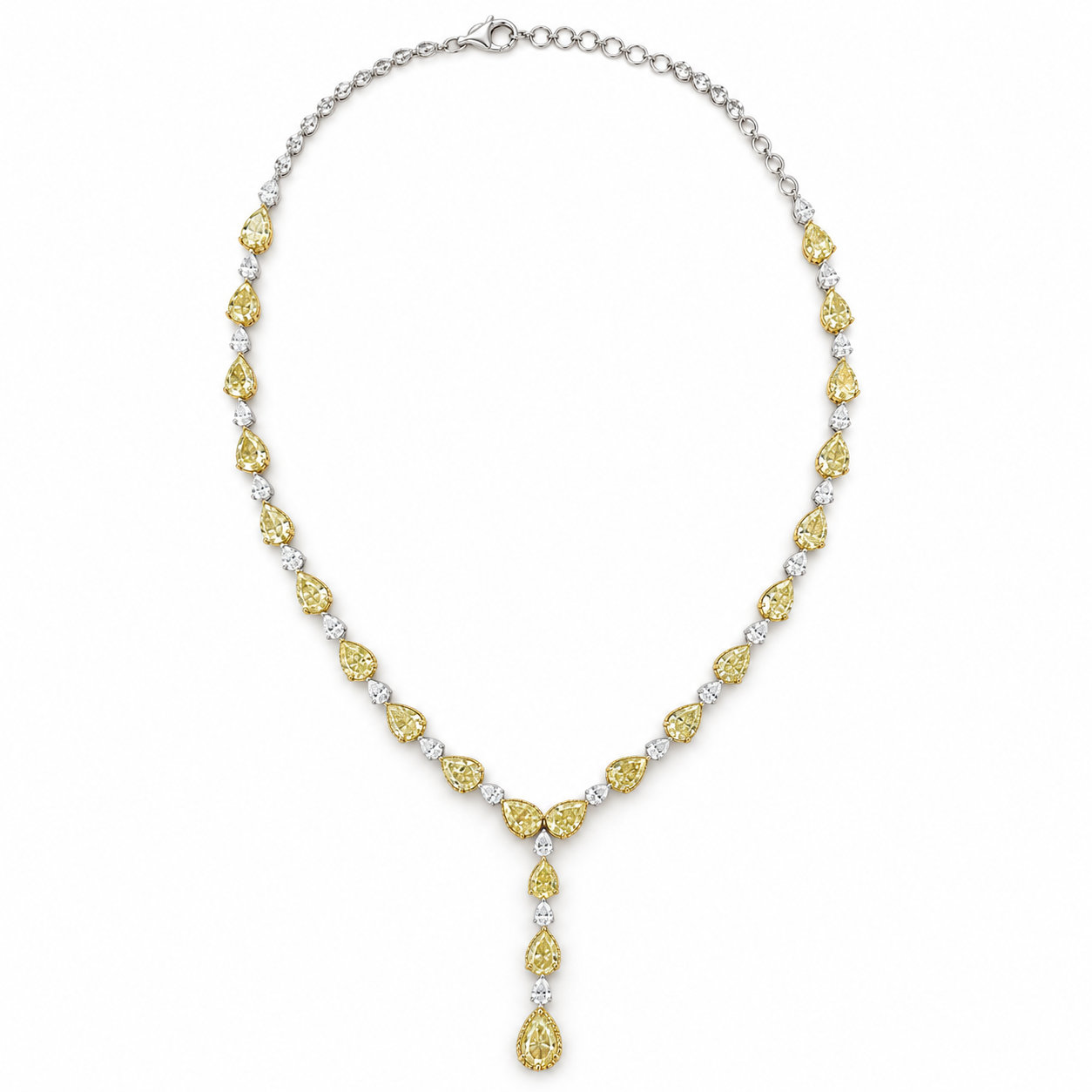 98B9DDA2-65A4-471B-A35A-7CE4B3F1A981 29.40ct Yellow and White Diamonds Necklace - Image 1