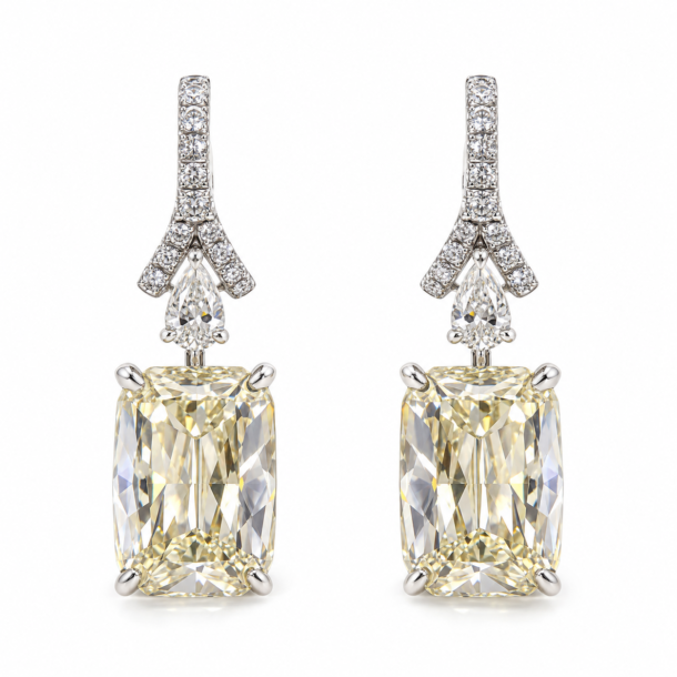 1.70ct and 1.50ct Old Mine Diamonds Earrings