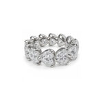 11.88ct Heart Shaped Diamonds Eternity Ring